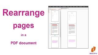 How to Rearrange pages in a PDF document in Nitro Pro