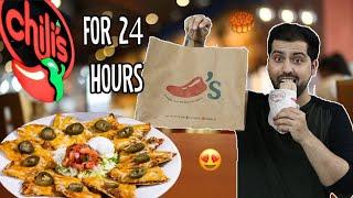I Only Ate Chili's Food for 24 Hours  || Food Challenge || Chilli Challenge