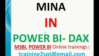 DAX functions | MINA in Power BI | mina in dax | min vs mina in dax