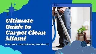 Carpet Clean Miami to the Rescue! Call Keep It Clean Carpets and Tile today.