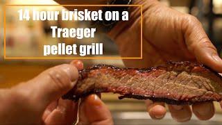 Beginners smoked brisket on a TRAEGER pellet grill