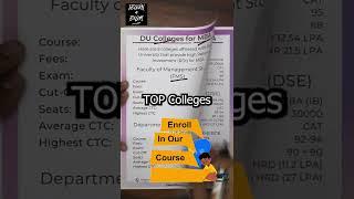 DU Colleges for MBA | Top MBA Colleges in Delhi #bschool #mbacollege #FMS #DFS #DBE #DU #learn4exam