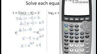 Solve Logarithmic Equations