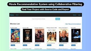 Movie Recommendation System using Collaborative Filtering | Final Year Project