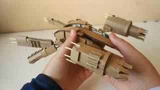 Make a Transformer spaceship from cardboard.