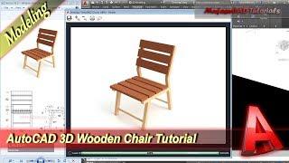 Autocad 3D Design Wooden Chair Modeling Tutorial Practice Exercise 52