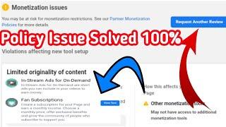 How to solve Facebook page Policy issues | Loc | Facebook monetization