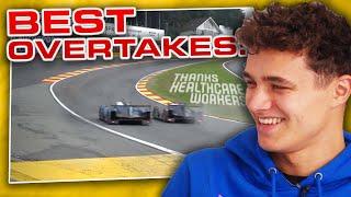 Lando Norris Reacts to the BEST OVERTAKES in Motorsport!