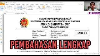 PEMBAHASAN PP ASPD BAHASA INDONESIA MKKS SMP/MTs DIY TAHUN 2022 PAKET 1