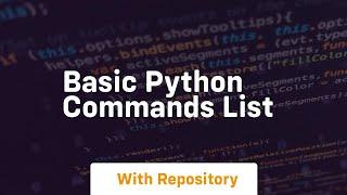 basic python commands list