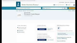 THE BBB AND CREDIT REPAIR | YOU HAVE AN F RATING ON THE BBB WEBSITE