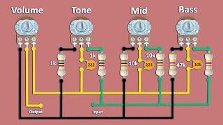 bass treble mid circuit diagram / bass treble mid circuit / bass treble board connection