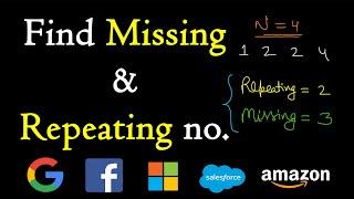 Find missing and repeating number