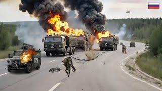 Putin Admits Defeat! 2500 Tons of Russian Ammunition Supply Convoy Destroyed by Ukraine in the Hills