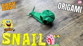 ORIGAMI SNAIL EASY TUTORIAL PERFECT FOR SPONGEBOB FANS | DIY ORIGAMI SNAIL STEP BY STEP FOLDING ART