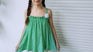 Very Easy No Pattern Summer Dress/sew In 10 minutes that fits all sizes/cutting and stitching a dres