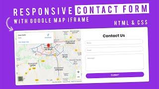 CSS Contact Form With Google Map ( iframe ) | Responsive Design In HTML & CSS