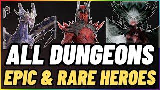 ALL DUNGEONS WITH EPIC HEROES! You can do it too! DragonHeir Silent Gods