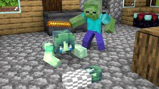 Monster School : Baby Zombie Girl and Bad Zombie Boy - Sad Story - Minecraft Animation