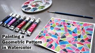 Painting a Geometric Pattern in Watercolor