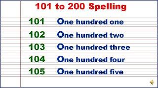 101-200 | 101 to 200 numbers | 101 to 200 spelling | number names 101 to 200 | 101 to 200 in english