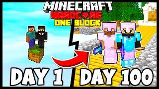 We Survived 100 Days In ONEBLOCK SKYBLOCK In Minecraft - Duo Minecraft 100 Days In Oneblock