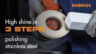 Polishing stainless steel to a high-gloss finish with an angle polisher – tips for discs and speed
