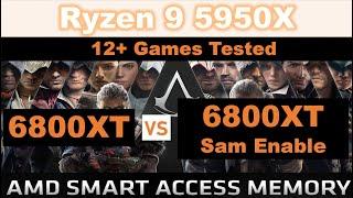 Benchmark Lab Ryzen 5950X Testing AMD RX 6800XT vs RX 6800XT SAM -  Smart Access Memory FPS Gain