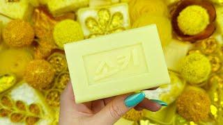 Relaxing ASMR Soap Art: Crushing Colorful Soap, Cutting cubes, and Creating with Glitter and Foam!