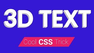 How to create 3D text in Html and CSS | Webkit Coding