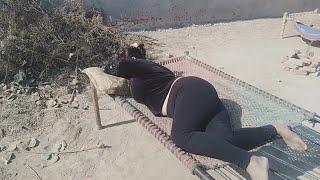 Enjoying the sun on the cot in winter _ Desi girl village life _ pakistani House wife routine