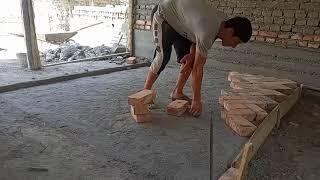 Молхонага гишт териш | Creative Road Construction Skills Use Bricks And Mortar To Create Walkways