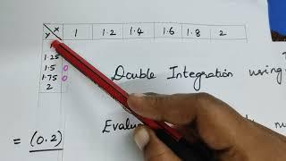 Double integration using Trapezoidal rule.