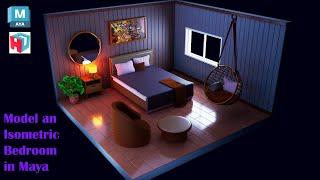 Autodesk Maya Tutorial | How to Model an Isometric Bedroom.