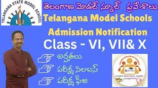 Telangana Model Schools Admission Notification // TSMS// lass 6 admission @AnandhaEducationalAcademy