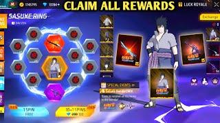 NARUTO SASUKE NEW RING EVENT| FREE FIRE NEW EVENT| FF NEW EVENT TODAY| NEW FF EVENT|GARENA FREE FIRE