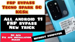 How to frp bypass Tecno spark 8c KG5k without computer ,fix frp app not installing|| DE GREAT TECH