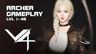 V4 PC Version - Archer Creation & Gameplay - lvl 1~46 - Mobile & PC - F2P - KR