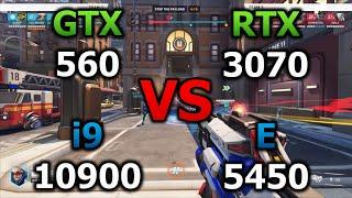 RTX 3070 vs E5450 vs GTX 560 SOC vs i9 10900