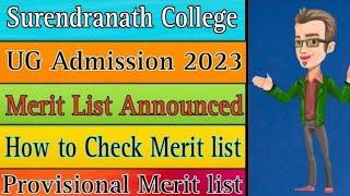 Surendranath College First Merit List Published 2023 | Merit List Published Date | Calcutta Univ