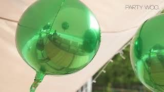 PartyWoo Green Foil Balloons 6 pcs, 22 inch Giant 4D Foil Balloons | PartyWoo Balloon Tutorial