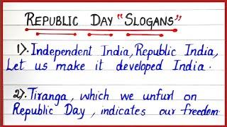 REPUBLIC DAY 'SLOGANS' In English | 10 Slogans On Republic Day in English |  26th January Slogans