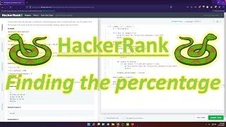 HackerRank (Python): Finding the percentage