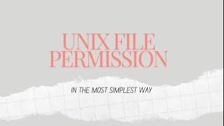 Understanding UNIX File Permissions: Easy chmod Command | Tutorial