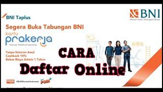 Cara Daftar Rekening BNI Prakerja Online  !!!