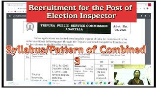 Recruitment for rhe Post of Election Inspector | #tpsc #tpsccombined |Syllabus, Pattern