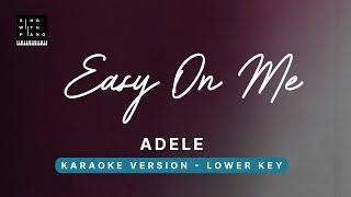 Easy on me - Adele (LOWER Key Karaoke) - Piano Instrumental Cover with Lyrics