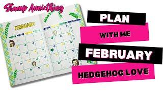 February Bullet Journal Setup | Hedgehogs & Mushrooms Doodles | Cozy Planner Ideas