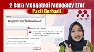 Cara mengatasi error instal mendeley | Mendeley gak bisa dibuka | Mendeley tidak bisa digunakan