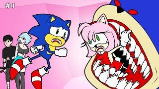 SONIC TRIES TO SAVE AMY FROM SHIN SONIC TAPE !!! (sonic animation cartoon)